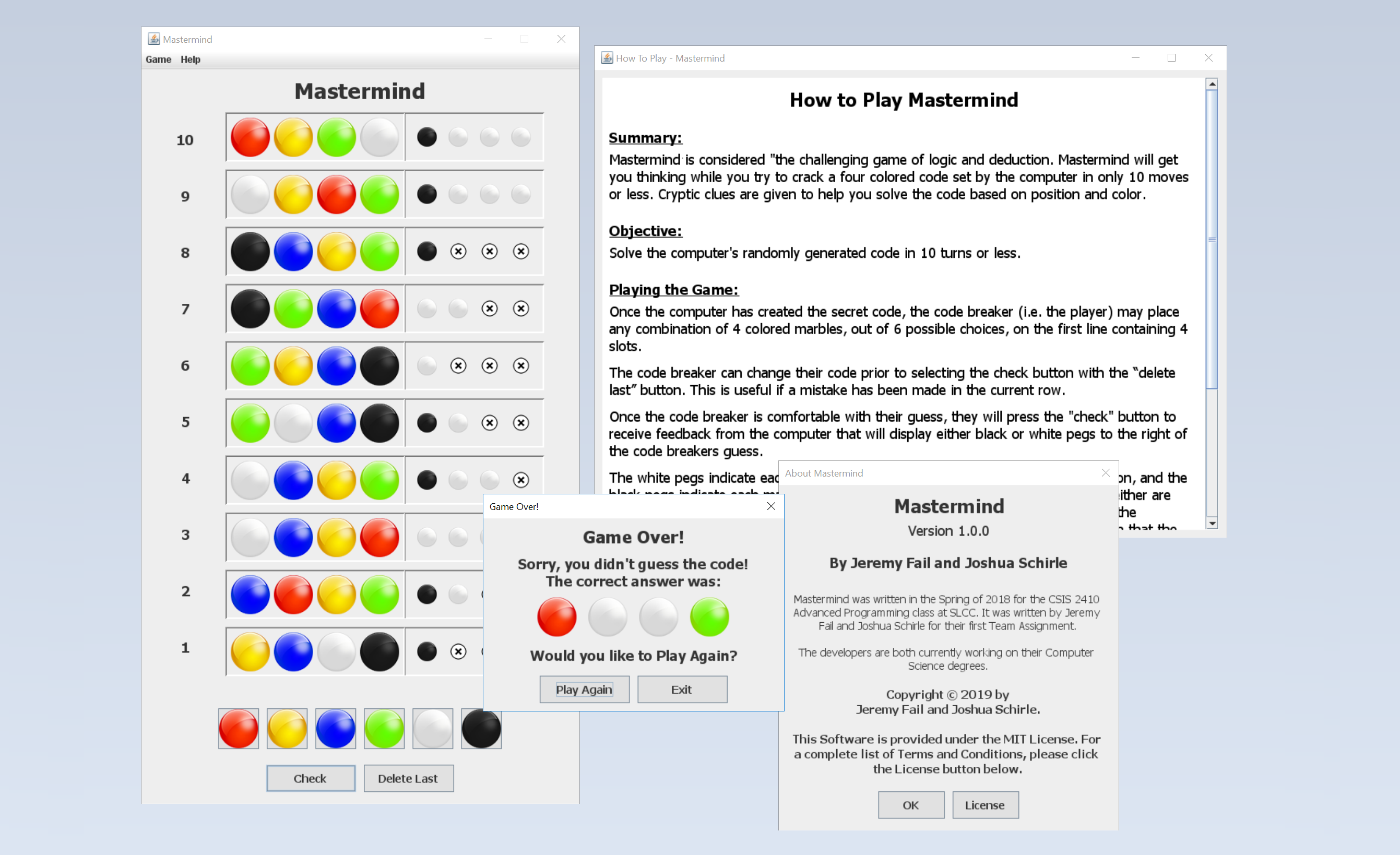 Mastermind Database Screenshot